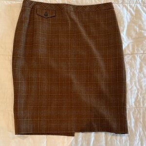 J. Crew Brown Check Pencil Skirt